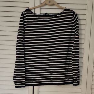 Striped Navy and White Women's Crew Neck Sweater